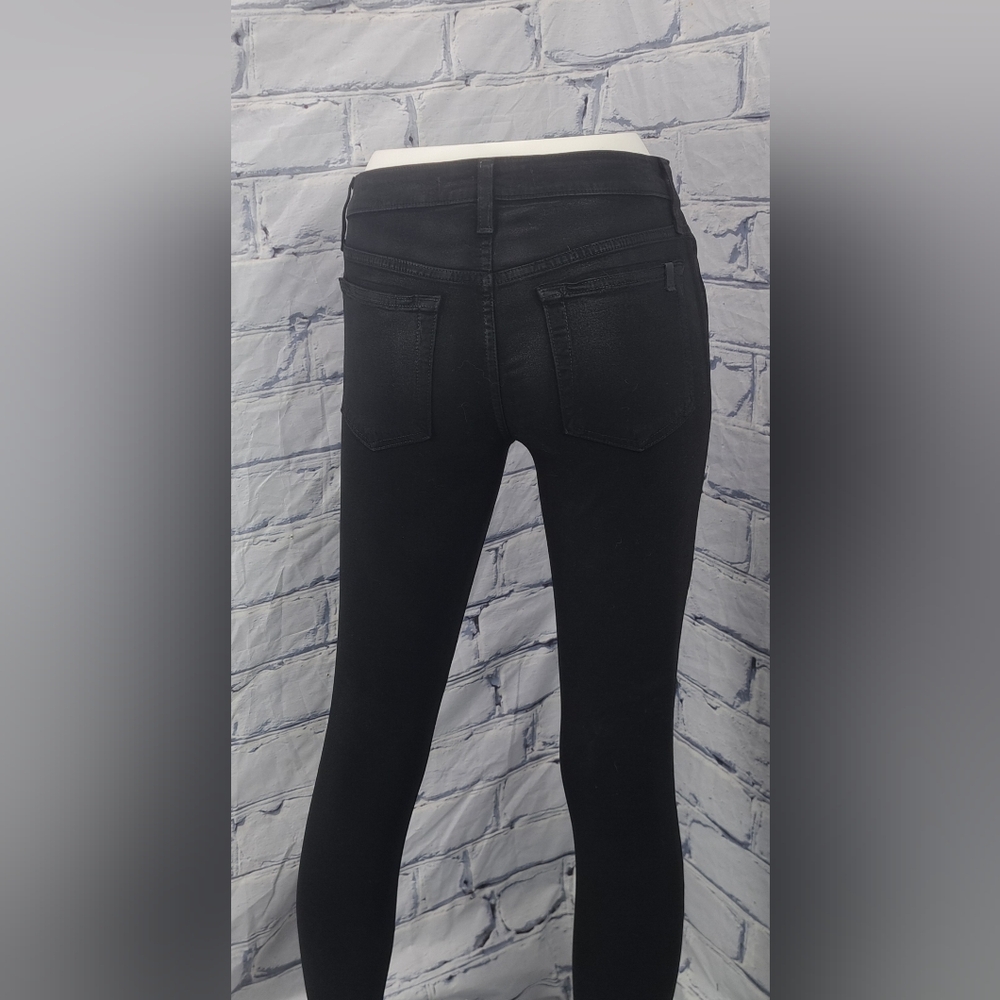 Joe's Jeans Women's Skinny Ankle Jeans Jet Black Light Wax Coated Denim Size 26 - Picture 7 of 13